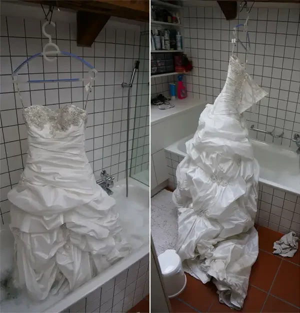 ручная чистка свадебного платья